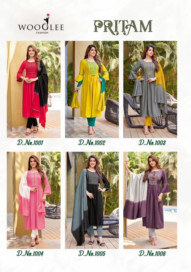 Pritam By Wooglee 1001 To 1006 Readymade Suits Catalog
